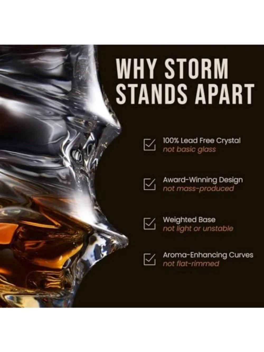 Elegant Storm Crystal Cocktail Glasses Set of 2 - Perfect Gifts for Men